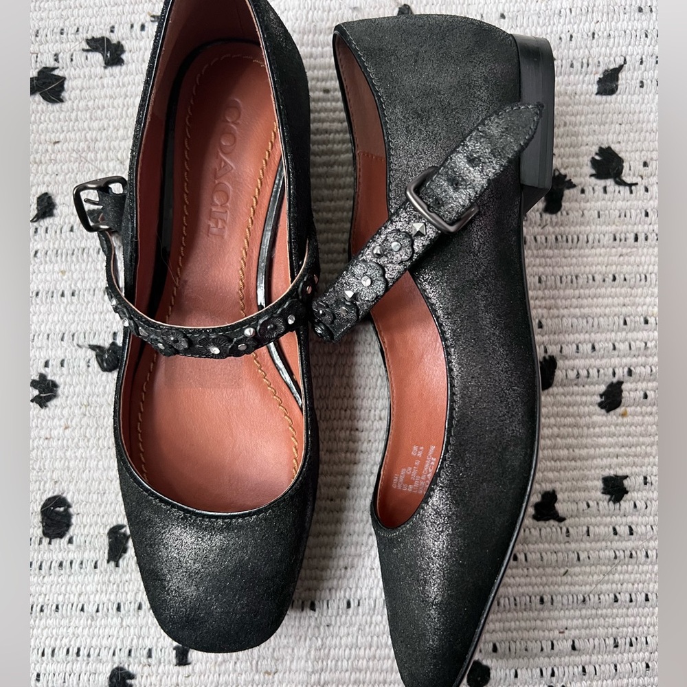 Coach floral stud Mary Janes
